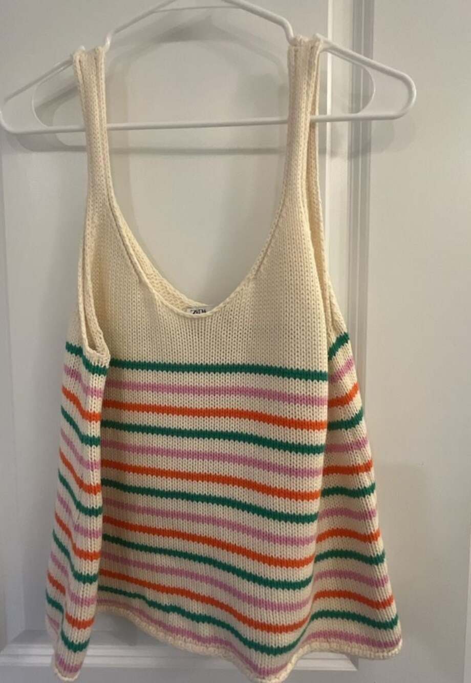Zara Women's Multi-Colored Striped Knit Sleeveless Tank Top